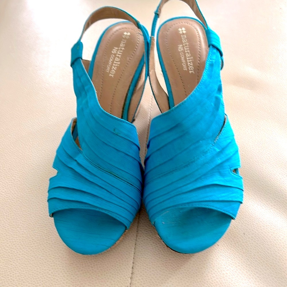 Naturalizer N5 Comfort LULIANNA Wedge 8.5 Turquoise Espadrille Sandal